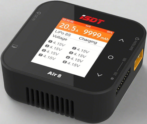 ISDT Air8 Smart Battery Charger – 500W 20A Output for 1–8S LiPo and Li-Ion Packs