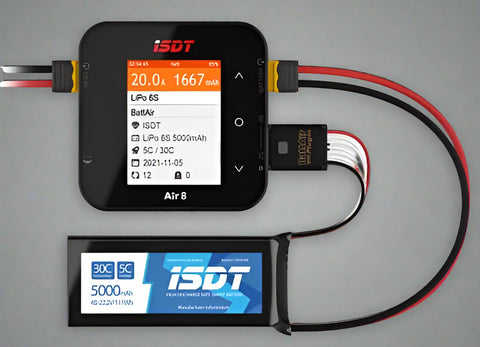 ISDT Air8 Smart Battery Charger – 500W 20A Output for 1–8S LiPo and Li-Ion Packs