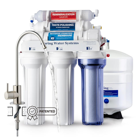 iSpring RCC7AK, NSF Certified, 75 GPD, Alkaline 6 - Stage Reverse Osmosis System, pH+ Remineralization RO Water Filter System Under Sink, Patented Top - Mounted Faucet Design for Easy Installation - with | Sold by Uncle Wiener's Wholesale