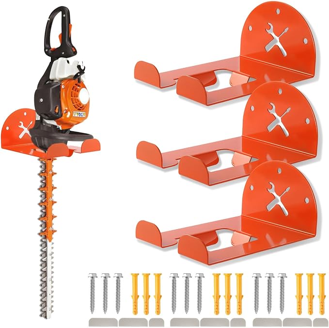 Iulrtba Heavy-Duty Weed Eater Wall Mount Hangers 3-Pack – Steel String Trimmer Storage Hooks for Garage, Shed & Workshop - General Equipment with | Sold by Uncle Wiener's Wholesale