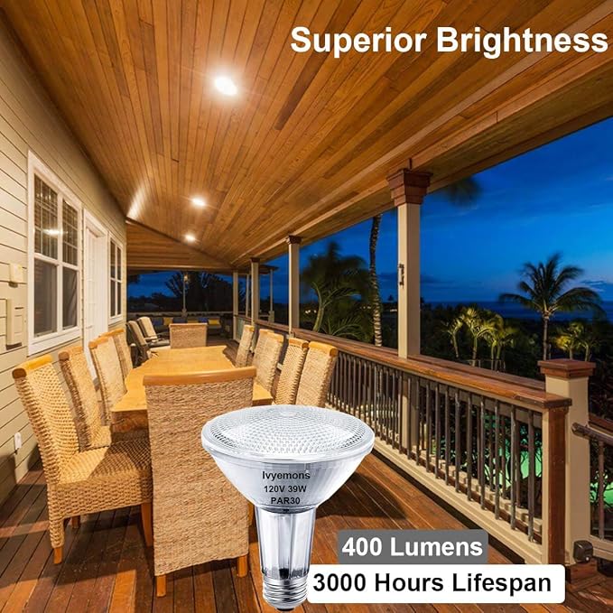 Ivyemons PAR30 Long Neck Halogen Flood Light Bulbs – 39W E26 Dimmable 2800K Warm White - Electronics with | Sold by Uncle Wiener's Wholesale