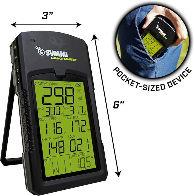 IZZO Swami Launch Master Golf Launch Monitor Swing Analyzer Black - with | Sold by Uncle Wiener's Wholesale