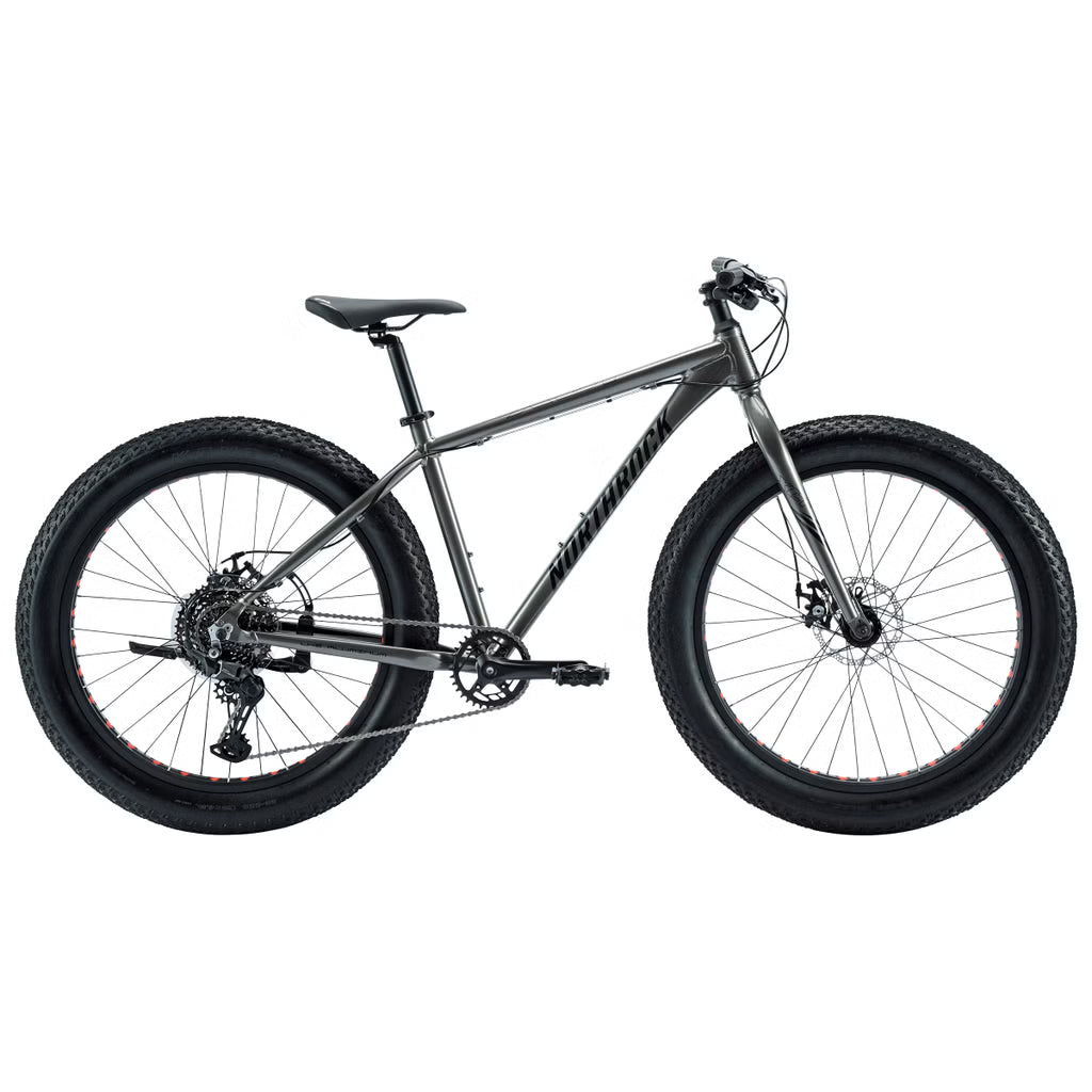 Northrock XCF Fat Tire Mountain Bike 26 Inch – Shimano CUES 10-Speed, Aluminum Frame, Disc Brakes, Anthracite