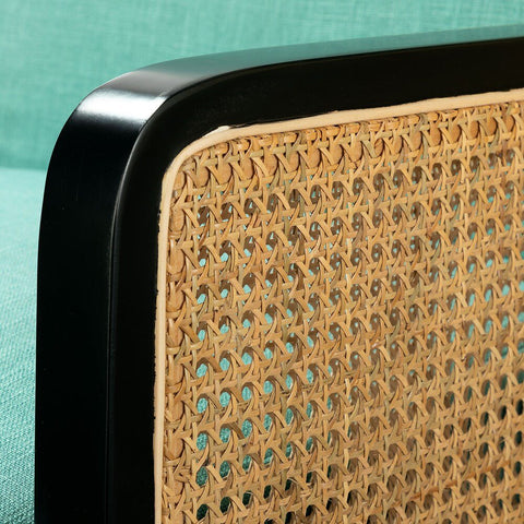 Jayden Creation Elva 25.4" W x 29.1" D x 32.7" H Rattan Armchair – Handcrafted Accent Chair - with Teal | Sold by Uncle Wiener's Wholesale