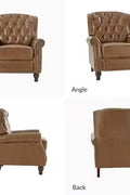 JAYDEN CREATION Isabel Camel Genuine Leather Recliner with Tufted Back and Rolled Arms – Manual Reclining Accent Chair - with | Sold by Uncle Wiener's Wholesale