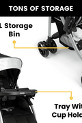 Jeep TurboGlyde Reversible Handle Stroller by Delta Children, Black - with Black | Sold by Uncle Wiener's Wholesale
