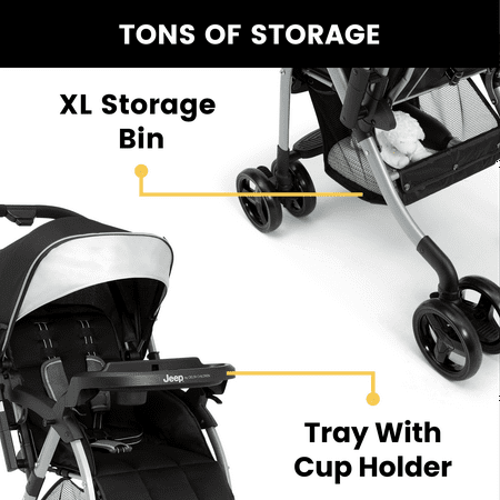 Jeep TurboGlyde Reversible Handle Stroller by Delta Children, Black - with Black | Sold by Uncle Wiener's Wholesale