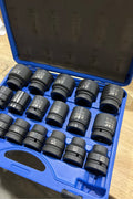 JET 1 Inch Drive Impact Socket Set - SAE 6 Point Standard Sockets with Torque Drive - 18 Pieces - with | Sold by Uncle Wiener's Wholesale