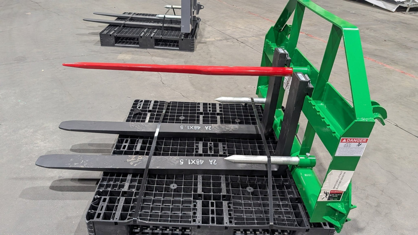 John Deere Euro Global Combo Attachment – Tractor Pallet Forks Hay Spear 2-in-1 Implement 5236047 - Tractor Attachments with | Sold by Uncle Wiener's Wholesale