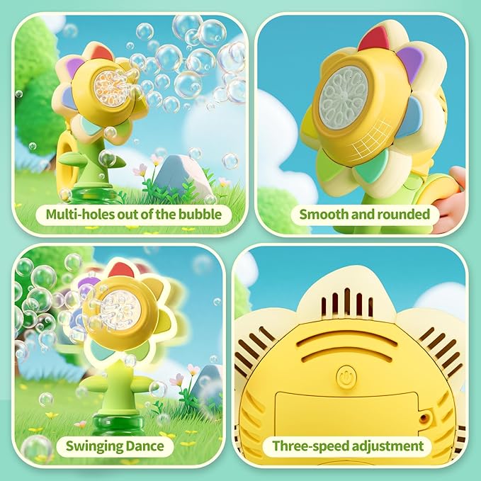 JOI MEW 2 Pack Rechargeable Flower Bubble Guns for Kids with LED Lights and 10 Refill Solutions - with | Sold by Uncle Wiener's Wholesale