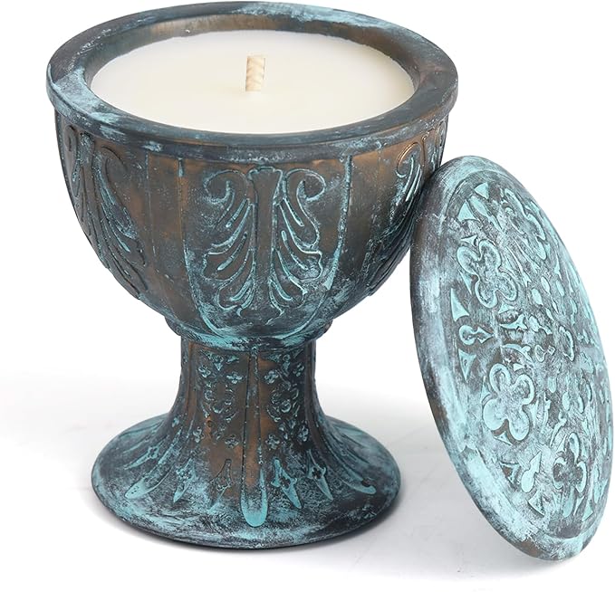 JueOne Scented Soy Candle – Natural Soy Wax Aromatherapy Candle in Decorative Cement Jar for Home Décor & Gifts - Home decor with antique | Sold by Uncle Wiener's Wholesale