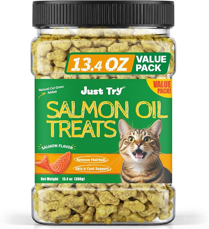 Just Try Feline Grass Cat Treats 380g – Assorted Flavor & Cat Grass -Flavoured Treats for Cats & Kittens - Pet products with Salmon | Sold by Uncle Wiener's Wholesale