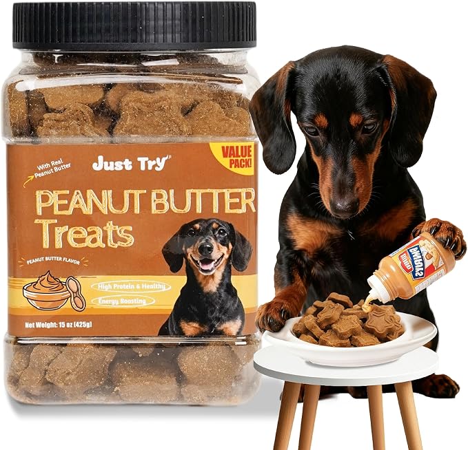 Just Try Peanut Butter Dog Treats 453g – Crunchy Chicken & Peanut Butter Training Biscuits for Dogs, 15 oz Value Pack - Pet products with | Sold by Uncle Wiener's Wholesale