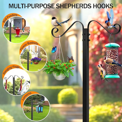 Jvgoo Garden Hose Holder Stand – Heavy-Duty Freestanding Metal Hose Hanger with 5 Ground Spikes & 2 Shepherd Hooks - Garden & Landscaping with Black | Sold by Uncle Wiener's Wholesale
