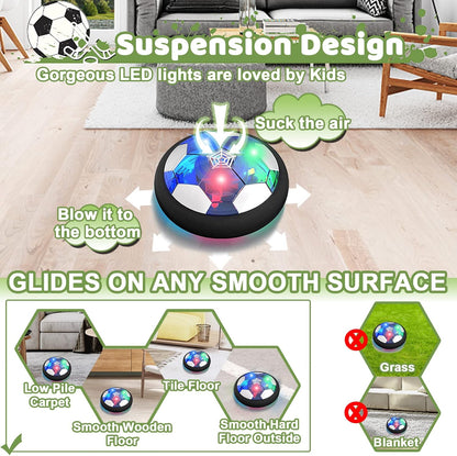 KAEGREEL 3-in-1 Hover Hockey & Soccer Ball Set – Rechargeable LED Air Soccer Game with Goals, Hockey Sticks & Inflatable Balls – Kids Ages 3–12 - Toys with | Sold by Uncle Wiener's Wholesale