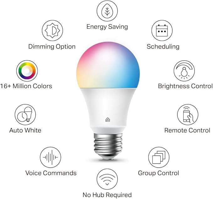Kasa Smart WiFi Light Bulbs Full Color Changing Dimmable A19 LED 4 Pack - Electronics with | Sold by Uncle Wiener's Wholesale