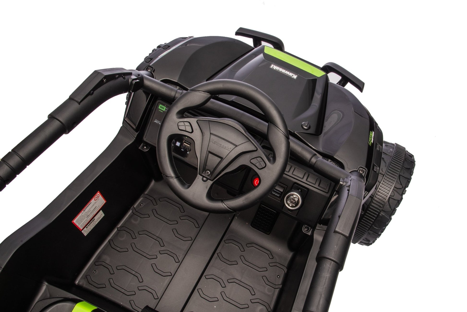 Kawasaki KRX 1000 Licensed 24V Ride - On Car – Remote Control, EVA Wheels, Leather Seat - with Black & Green | Sold by Uncle Wiener's Wholesale