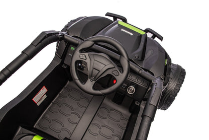 Kawasaki KRX 1000 Licensed 24V Ride - On Car – Remote Control, EVA Wheels, Leather Seat - with Black & Green | Sold by Uncle Wiener's Wholesale