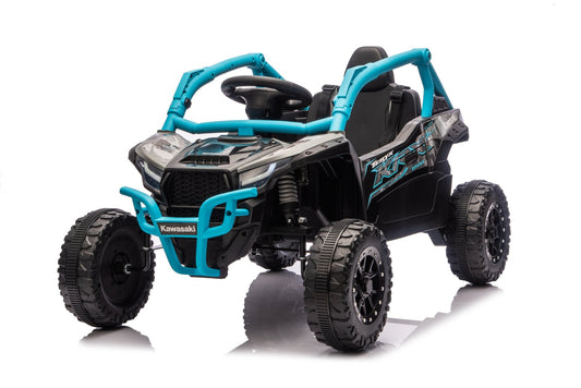 Kawasaki KRX 1000 Licensed 24V Ride - On Car – Remote Control, EVA Wheels, Leather Seat - with Turquoise & Black | Sold by Uncle Wiener's Wholesale