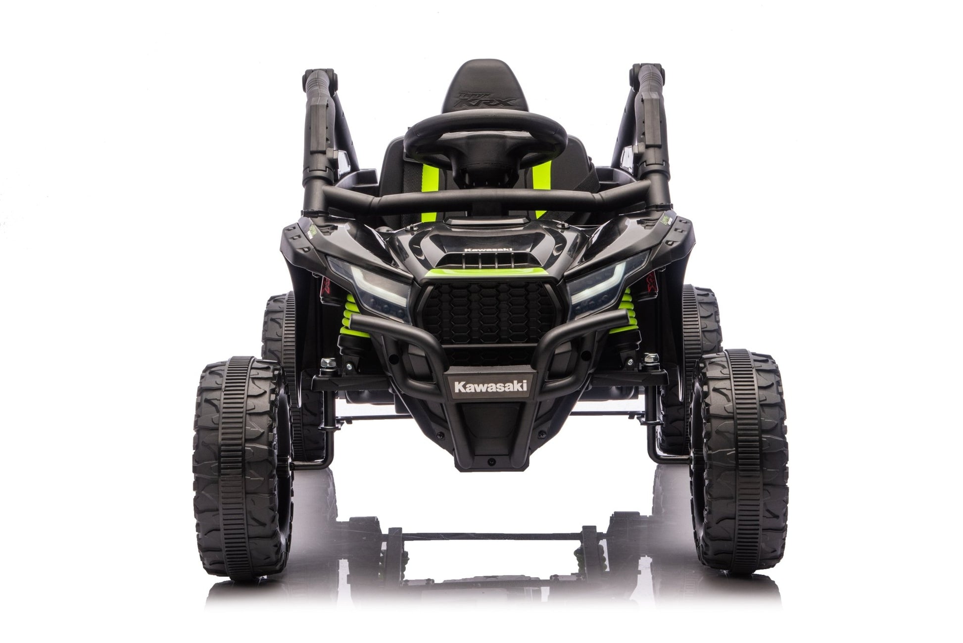 Kawasaki KRX 1000 Licensed 24V Ride - On Car – Remote Control, EVA Wheels, Leather Seat - with Black & Green | Sold by Uncle Wiener's Wholesale