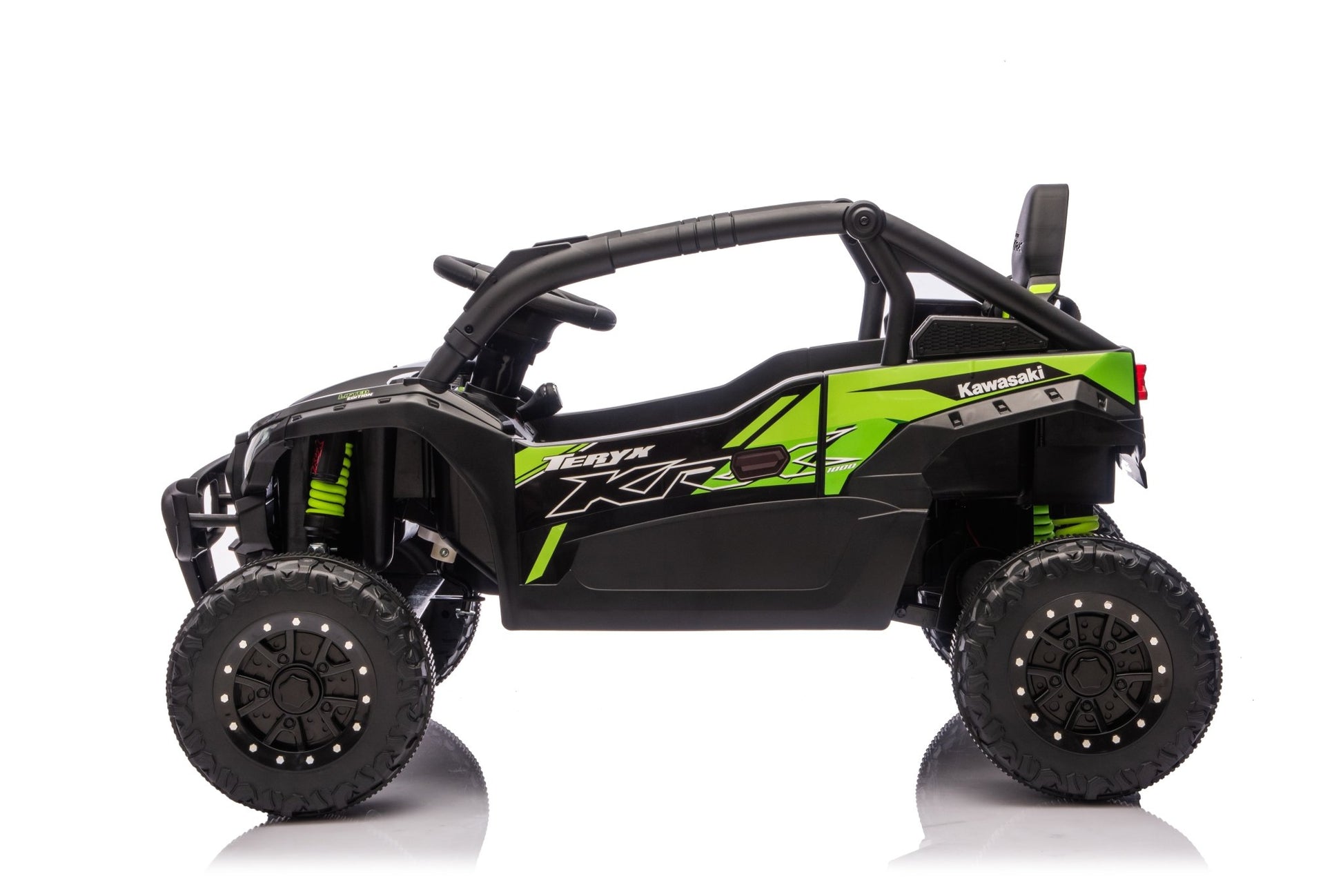 Kawasaki KRX 1000 Licensed 24V Ride - On Car – Remote Control, EVA Wheels, Leather Seat - with Black & Green | Sold by Uncle Wiener's Wholesale