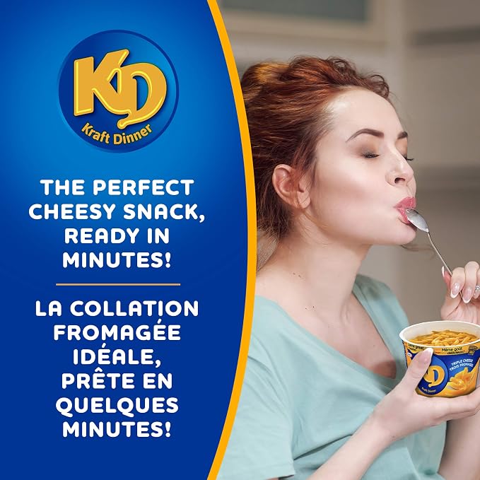 KD Kraft Dinner Original Macaroni & Cheese Snack Cups – 4 x 58 g Microwavable Cups - Snack with | Sold by Uncle Wiener's Wholesale
