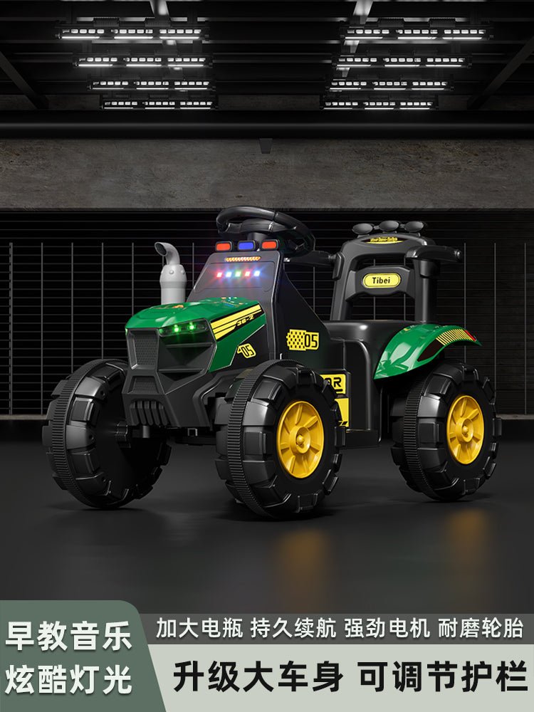 Kids 6V Electric Ride - On Tractor with Lights, Music, USB, MP3 – One - Key Start, Green – SKU 1898794 - with | Sold by Uncle Wiener's Wholesale