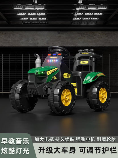 Kids 6V Electric Ride - On Tractor with Lights, Music, USB, MP3 – One - Key Start, Green – SKU 1898794 - with | Sold by Uncle Wiener's Wholesale