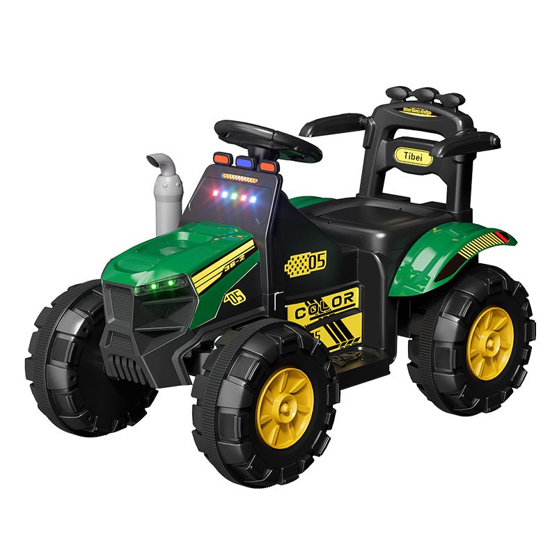 Kids 6V Electric Ride - On Tractor with Lights, Music, USB, MP3 – One - Key Start, Green – SKU 1898794 - with | Sold by Uncle Wiener's Wholesale
