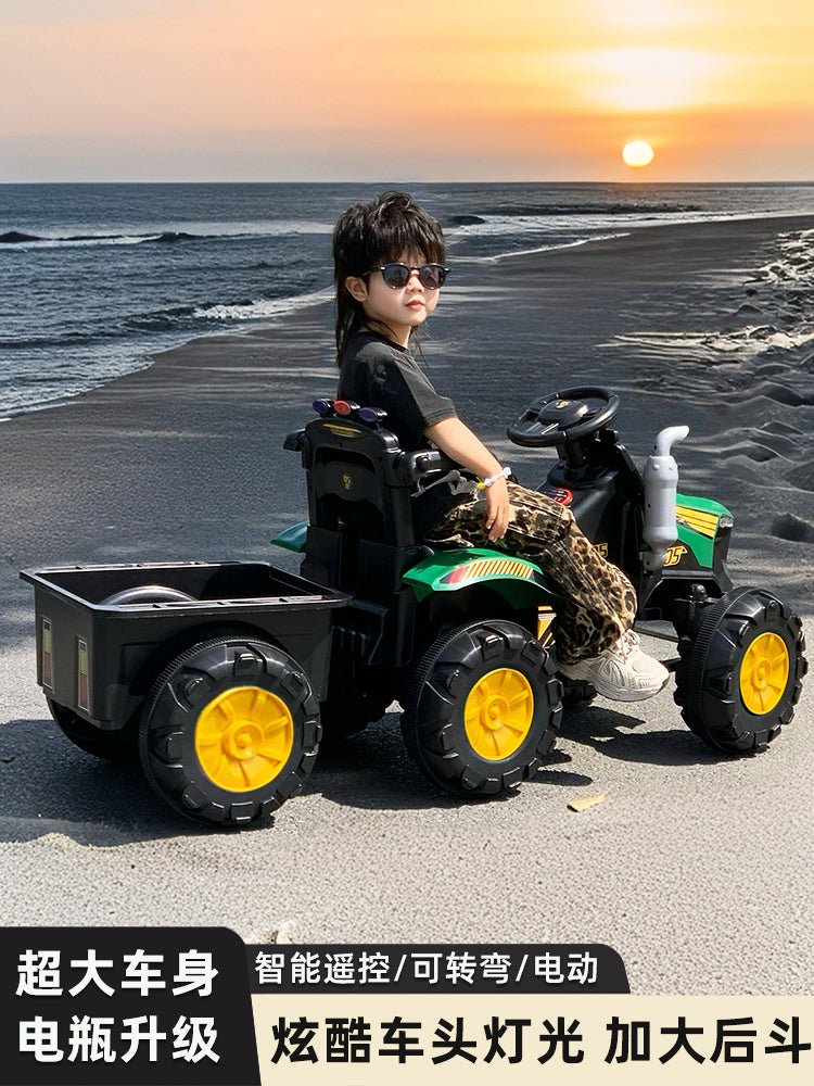 Kids 6V Electric Ride - On Tractor with Lights, Music, USB, MP3 – One - Key Start, Green – SKU 1898794 - with | Sold by Uncle Wiener's Wholesale