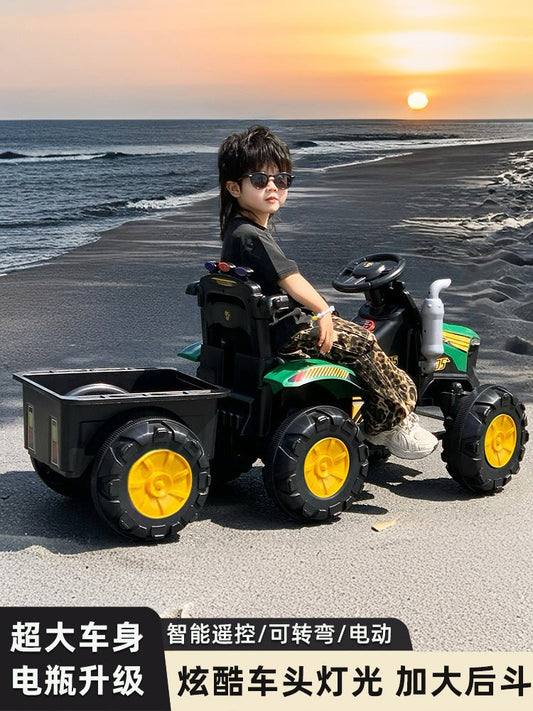 Kids 6V Electric Ride - On Tractor with Lights, Music, USB, MP3 – One - Key Start, Green – SKU 1898794 - with | Sold by Uncle Wiener's Wholesale