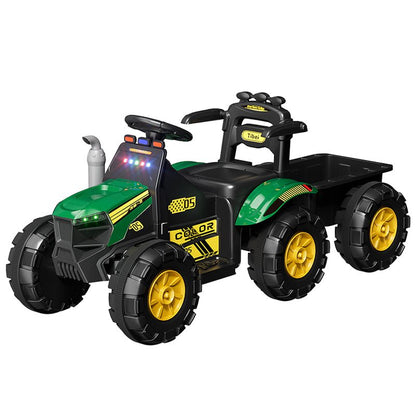 Kids 6V Electric Ride - On Tractor with Lights, Music, USB, MP3 – One - Key Start, Green – SKU 1898794 - with | Sold by Uncle Wiener's Wholesale