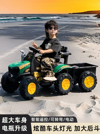 Kids 6V Electric Ride - On Tractor with Lights, Music, USB, MP3 – One - Key Start, Green – SKU 1898794 - with | Sold by Uncle Wiener's Wholesale