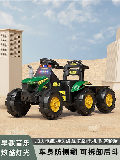 Kids 6V Electric Ride - On Tractor with Lights, Music, USB, MP3 – One - Key Start, Green – SKU 1898794 - with | Sold by Uncle Wiener's Wholesale