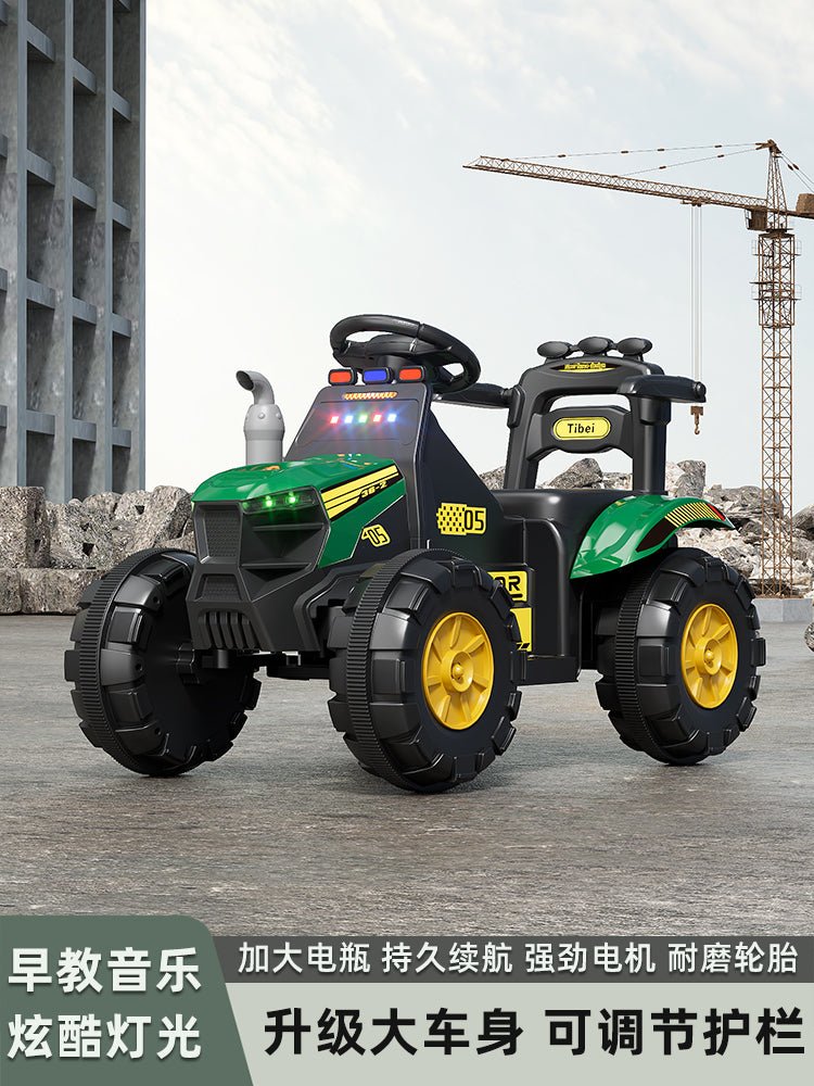 Kids 6V Electric Ride - On Tractor with Lights, Music, USB, MP3 – One - Key Start, Green – SKU 1898794 - with | Sold by Uncle Wiener's Wholesale