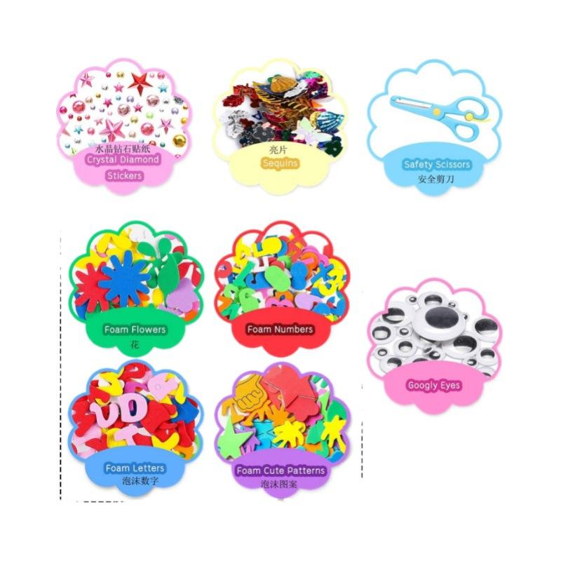 Kids Arts and Crafts Supplies Kit DIY Creative Activity Set Multi Pack ACS149 - with | Sold by Uncle Wiener's Wholesale