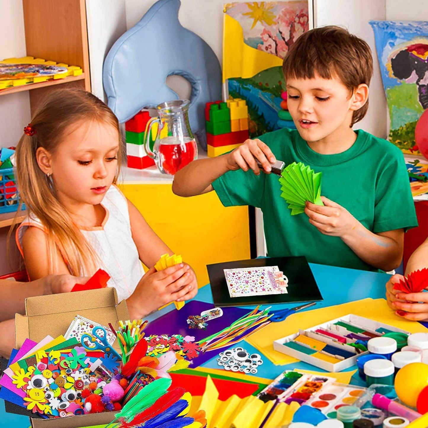 Kids Arts and Crafts Supplies Kit DIY Creative Activity Set Multi Pack ACS149 - with | Sold by Uncle Wiener's Wholesale