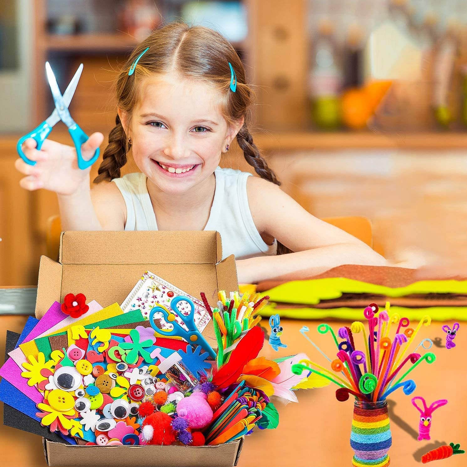 Kids Arts and Crafts Supplies Kit DIY Creative Activity Set Multi Pack ACS149 - with | Sold by Uncle Wiener's Wholesale