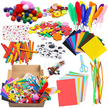 Kids Arts and Crafts Supplies Kit DIY Creative Activity Set Multi Pack ACS149 - with | Sold by Uncle Wiener's Wholesale