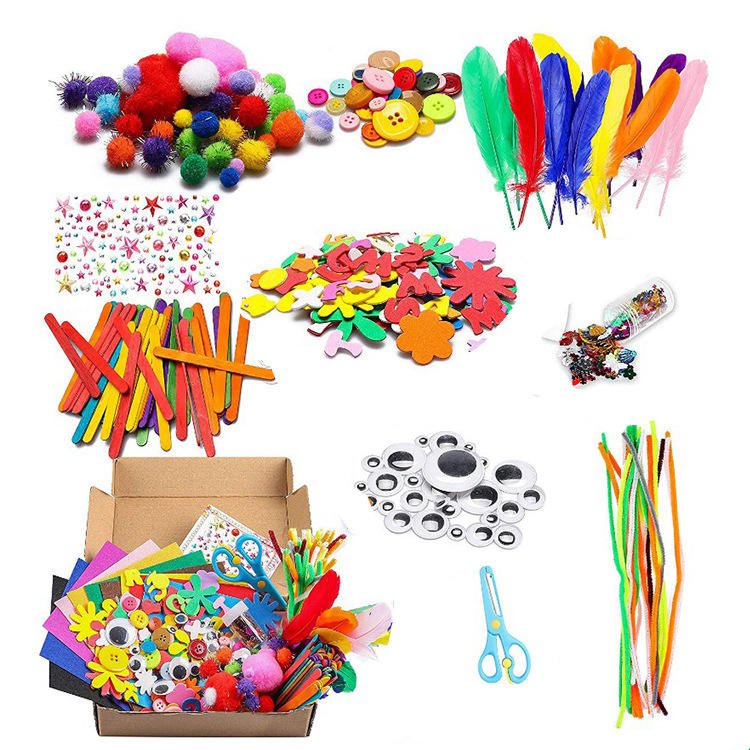 Kids Arts and Crafts Supplies Kit DIY Creative Activity Set Multi Pack ACS149 - with | Sold by Uncle Wiener's Wholesale