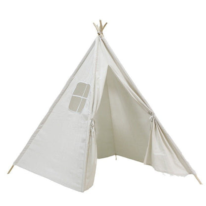 Kids Teepee Play Tent with Linen - Cotton Fabric & Wood Poles, Indoor Play Tent KT140TC - with | Sold by Uncle Wiener's Wholesale