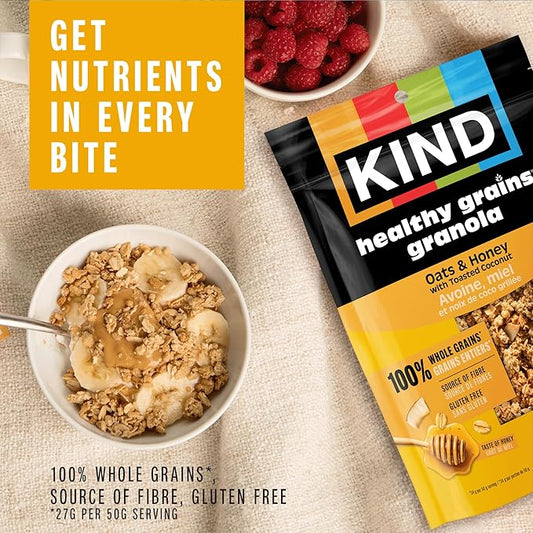 KIND Healthy Grains Assorted Granola Clusters 312g Gluten Free Whole Grain Snack - Snack with Oats & Honey with Toasted Coconut | Sold by Uncle Wiener's Wholesale