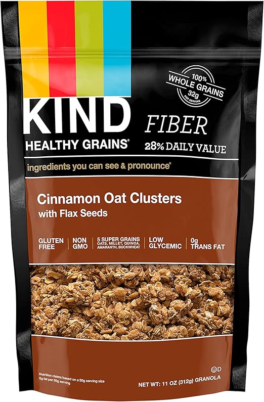 KIND Healthy Grains Assorted Granola Clusters 312g Gluten Free Whole Grain Snack - Snack with Cinnamon Oat with Flax Seeds | Sold by Uncle Wiener's Wholesale