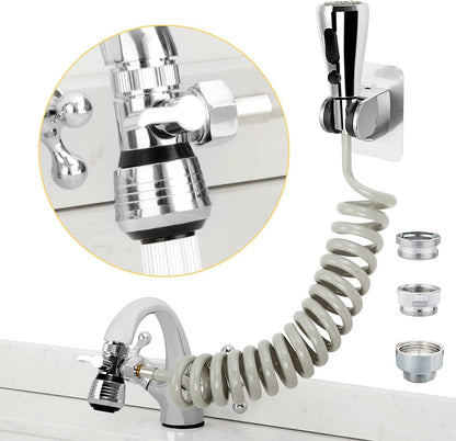 Kitchen Faucet Spray Head Replacement with 59 Inch Recoil Hose and Holder KF0592 - with | Sold by Uncle Wiener's Wholesale