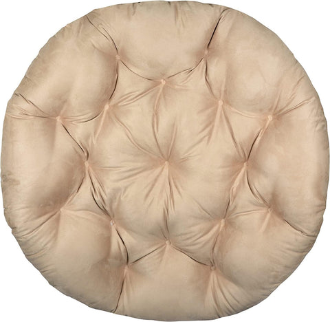 Klear Vu Solid Microsuede Papasan Chair Cushion for Living Room, Bedroom, Nursery or Home Office, 45" x 6" Seat Pad, 45" Diameter, Tan - with | Sold by Uncle Wiener's Wholesale