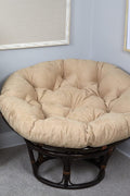 Klear Vu Solid Microsuede Papasan Chair Cushion for Living Room, Bedroom, Nursery or Home Office, 45" x 6" Seat Pad, 45" Diameter, Tan - with | Sold by Uncle Wiener's Wholesale
