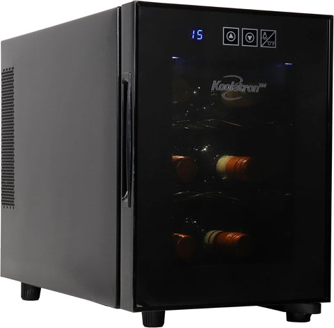 Koolatron 6 Bottle Wine Cooler, Black, Thermoelectric Wine Fridge, 0.65 cu. ft. (16L), Freestanding Wine Cellar, Red, White and Sparkling Wine Storage for Small Kitchen, Apartment, Condo, RV - with | Sold by Uncle Wiener's Wholesale