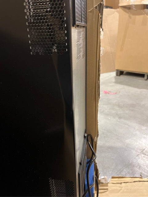Koolatron Wine Fridge - Wine Cooler, 18 Bottle Wine Cabinet for Champagne, Red & White Wine, Dual Zone Thermoelectric Freestanding Cellar For Bar, Home, Kitchen, Double Paned Glass Door, (53L). Has some damaged on the back side - with Black 18 Bottle | Sold by Uncle Wiener's Wholesale