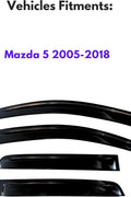 KPY Window Visor Compatible with Mazda 5 2005 - 2018, 4PC Rain Guard Side Window Vent Deflectors Tape - On Style, 2005 2006 2007 2008 2009 2010 2011 2012 2013 2014 2015 2016 2017 2018 - with | Sold by Uncle Wiener's Wholesale