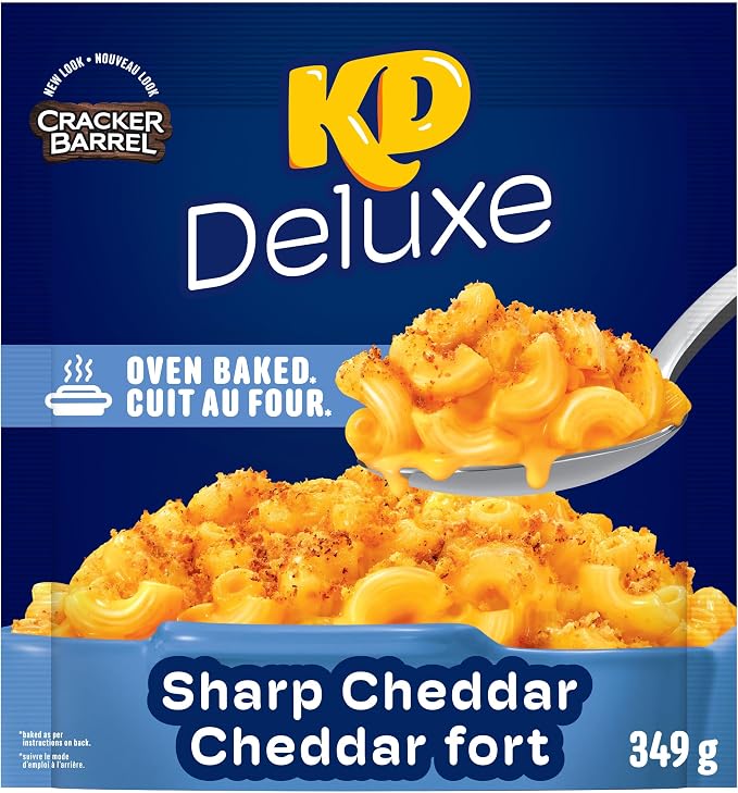 Kraft Deluxe Sharp Cheddar Macaroni & Cheese Dinner – Rich Cheese Sauce, 397g Boxes, Pack of 5 - Snack with | Sold by Uncle Wiener's Wholesale